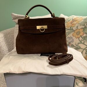 Pre-Owned Parisa Wang Grace Medium Soft Top Handle Bag - Chocolate Suede leather